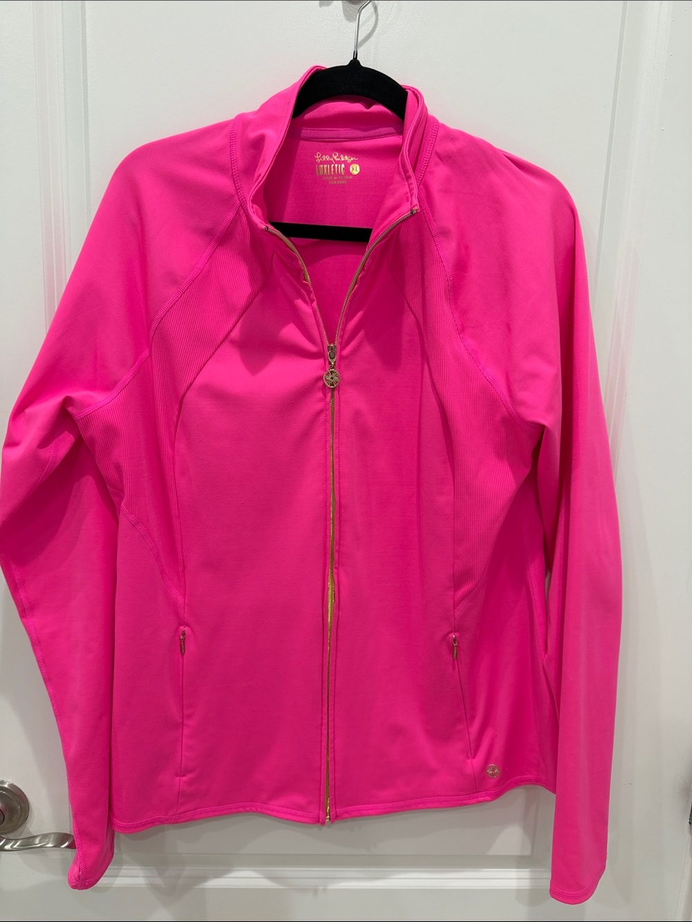 Lilly Pulitzer Neon Hot Pink Zip-Up Bomber Jacket